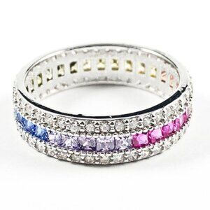 Kelly Multi 925 Sterling Silver Band Ring